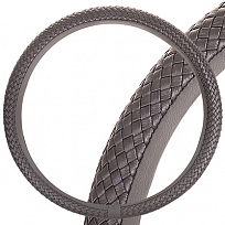 Оплетка SKYWAY Real-7 M (370-390мм) Серая кожа натуральная